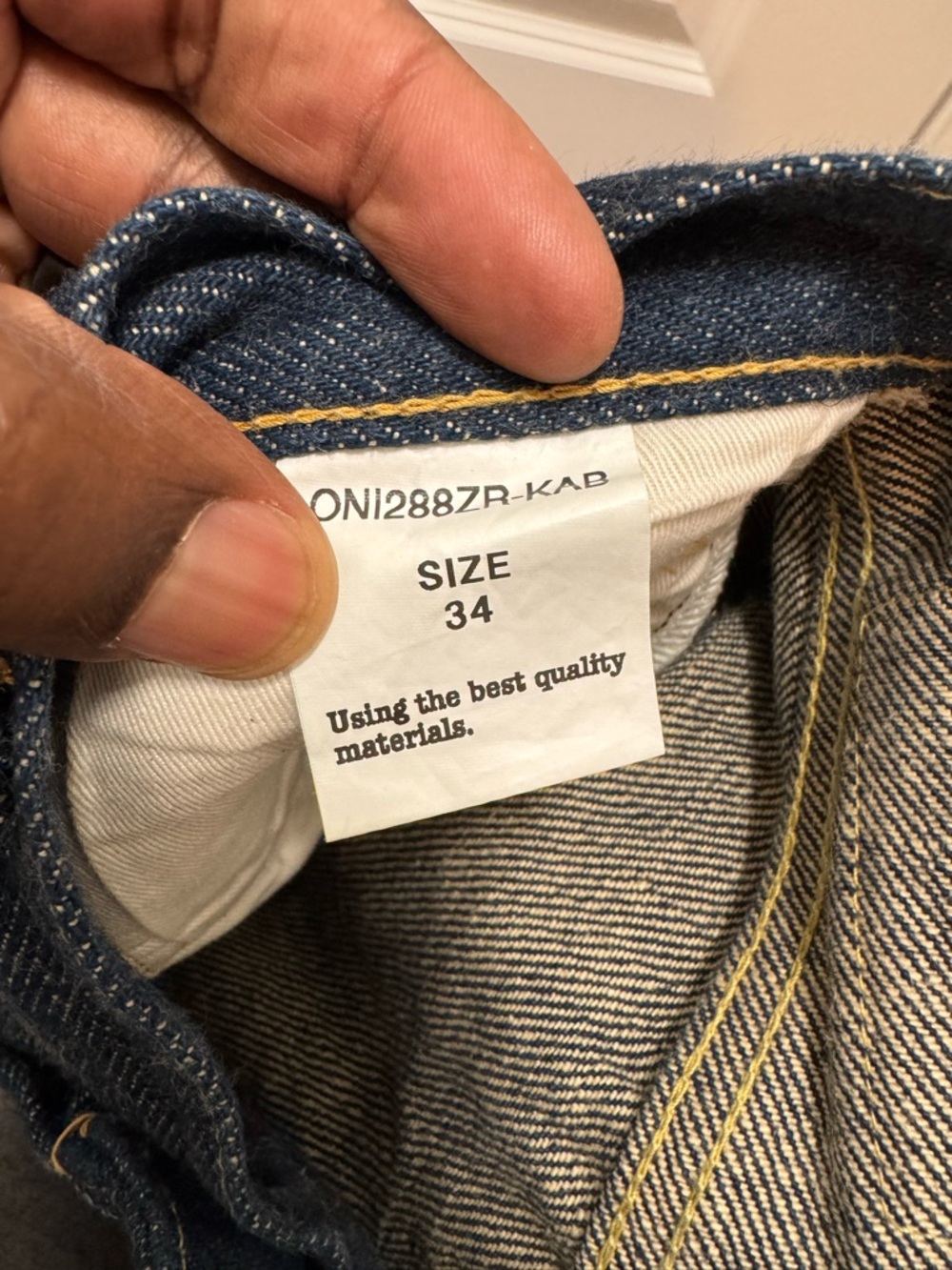 Oni Denim Jean 288 ZR-KAB Regular Straight  Selvedge Crashed Concrete Denim - Picture 7 of 13